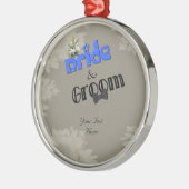 Braut-und Bräutigam-elegante Hochzeits-Verzierung Silbernes Ornament (Links)