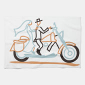 Braut und Bräutigam Geschirrtuch (Horizontal)