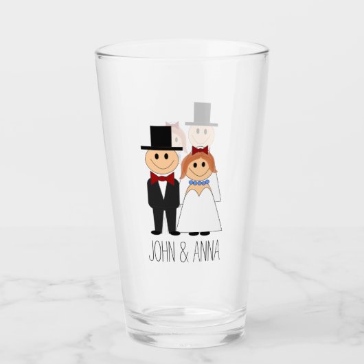 Braut und Bräutigam Glas (Vorderseite)