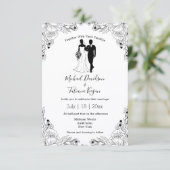 Braut und Bräutigam-Hochzeit Einladung (Stehend Vorderseite)