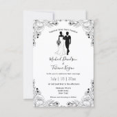 Braut und Bräutigam-Hochzeit Einladung (Vorderseite)