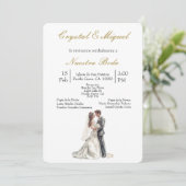 Braut- und Bräutigam-Hochzeit Einladung (Stehend Vorderseite)