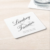 Braut und Bräutigam Hochzeit in eleganter Schatten Rechteckiger Pappuntersetzer (angewinkelt)