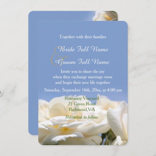 Braut- und Bräutigam-Hochzeit in Rosa pur Einladung (Vorne/Hinten)