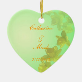 Braut und Bräutigam, Hochzeit, Tulpengelb, Blume Keramikornament