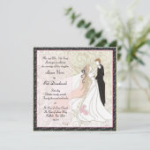 Braut-und Bräutigam-Hochzeits-Einladung Einladung (Stehend Vorderseite)