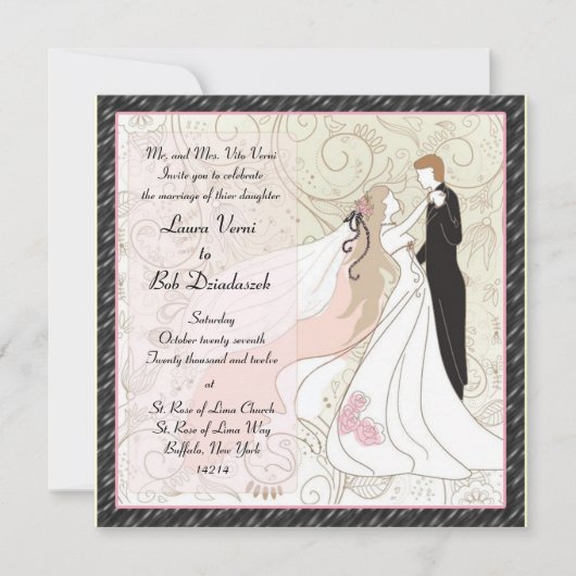 Braut-und Bräutigam-Hochzeits-Einladung Einladung (Vorderseite)