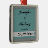 Braut-und Bräutigam-Hochzeits-Verzierung Silbernes Ornament (Rechts)