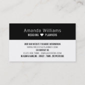 Braut und Bräutigam, Hochzeitsplaner Visitenkarte (Rückseite)