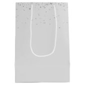 Braut und Bräutigam in Silver Confetti Mittlere Geschenktüte (Rückseite)