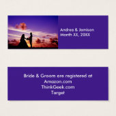 Braut und Bräutigam in Sunset Registry Cards (Vorne & Hinten)