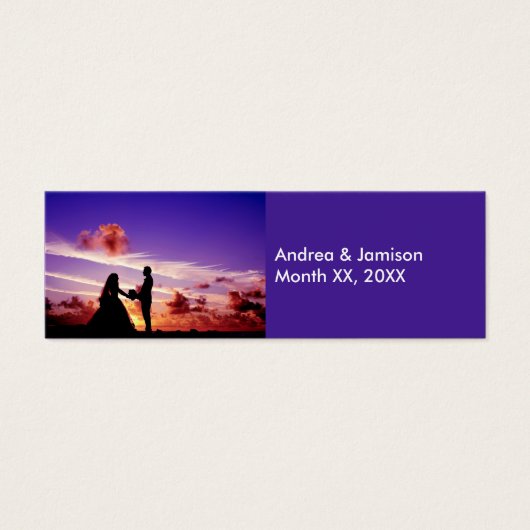 Braut und Bräutigam in Sunset Registry Cards (Vorderseite)