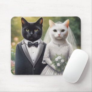 Braut und Bräutigam Katze Mousepad