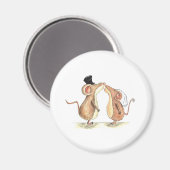 Braut und Bräutigam - Kissing Mäuse - Geschenk für Magnet (Vorderseite/Rückseite)