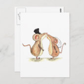 Braut und Bräutigam - Kissing Mäuse - Geschenk für Postkarte (Vorne/Hinten)