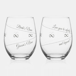 Braut und Bräutigam, "Liebe dich in Unendlichkeit  Weinglas Ohne Stiel