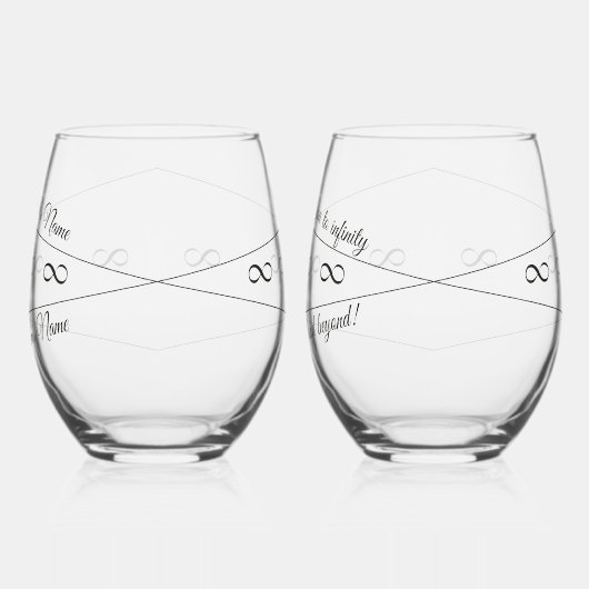 Braut und Bräutigam, "Liebe dich in Unendlichkeit Weinglas Ohne Stiel (Links)