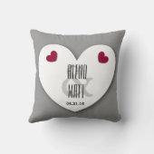 Braut und Bräutigam mit Herzen Wedding SILBER V03 Kissen (Rückseite)