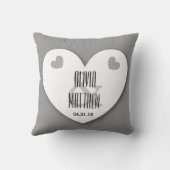 Braut und Bräutigam mit Herzen Wedding V04 SILBER Kissen (Rückseite)