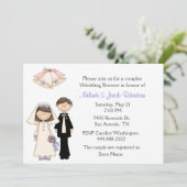 Braut-und Bräutigam-Paar-Polterabend-Einladung Einladung (Stehend Vorderseite)