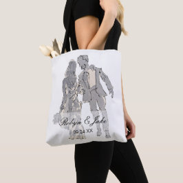 Braut und Bräutigam Personalisierte Namen Elegante Tasche