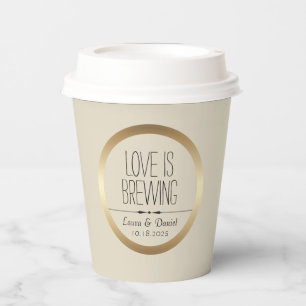 Braut und Bräutigam Personalisierter Kaffee Pappbecher