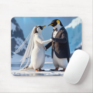 Braut und Bräutigam Pinguine auf einem Eisberg Mousepad