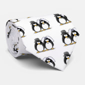 Braut-und Bräutigam-Pinguine Krawatte (Gerollt)