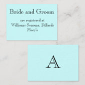 Braut und Bräutigam, registriert bei.. Begleitkarte (Vorne/Hinten)