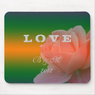 Braut und Bräutigam, Rose Blume Mousepad