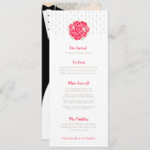 Braut und Bräutigam rotes Brautmenü Menükarte (Vorne/Hinten)