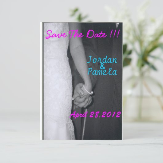 Braut und Bräutigam Save The Date (Stehend Vorderseite)