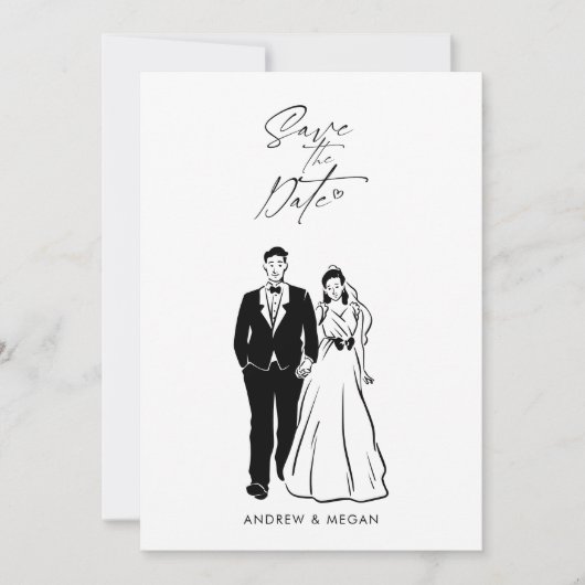 Braut und Bräutigam Save The Date (Vorderseite)