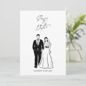 Braut und Bräutigam Save The Date (Stehend Vorderseite)