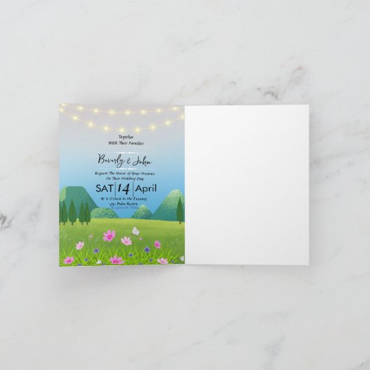 Braut und Bräutigam Save the Date Einladung Hochze (Innenseite)