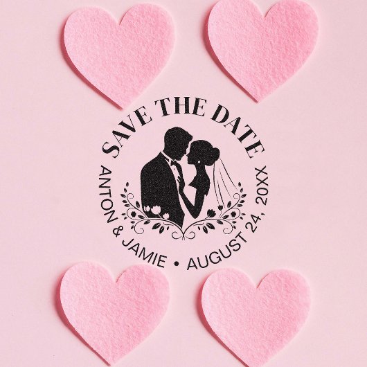 Braut und Bräutigam Save The Date Hochzeitsdatum N Gummistempel