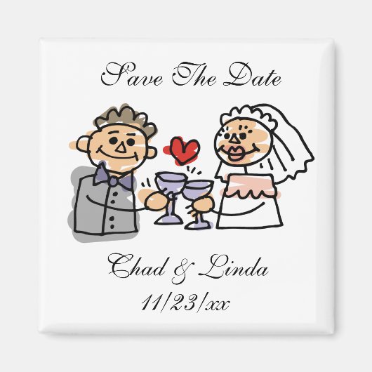Braut und Bräutigam Save the Date Personalisiert Magnet (Vorne)