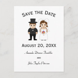 Braut und Bräutigam - Save the Date Postkarte