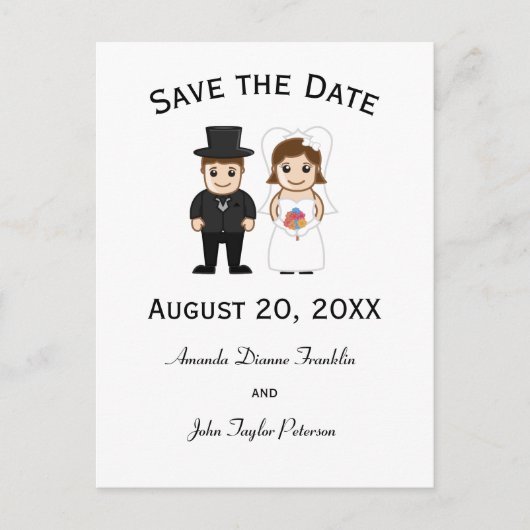 Braut und Bräutigam - Save the Date Postkarte (Vorderseite)