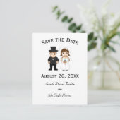 Braut und Bräutigam - Save the Date Postkarte (Stehend Vorderseite)
