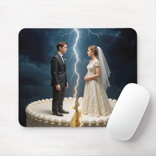 Braut und Bräutigam Scheidungskuchen Mousepad (Mit Mouse)
