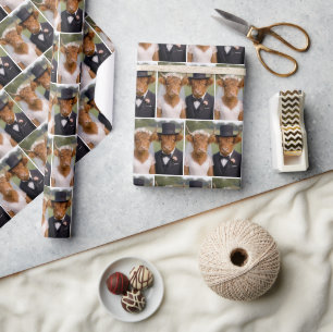 Braut und Bräutigam Schottische Highland-Rinder Geschenkpapier