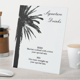Braut und Bräutigam Signature-Cocktail-Getränke Ho Sockelschild