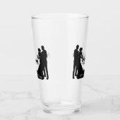 Braut und Bräutigam Silhouette Glas (Rechts)