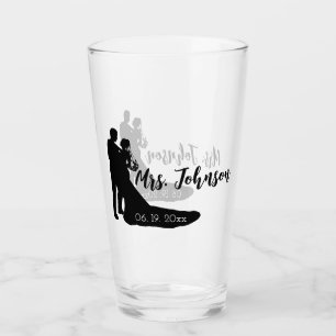 Braut und Bräutigam Silhouette Glas
