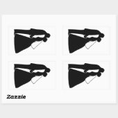 Braut- und Bräutigam-Silhouette Rechteckiger Aufkleber (Blatt)