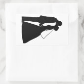 Braut- und Bräutigam-Silhouette Rechteckiger Aufkleber (Tasche)
