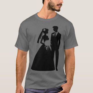 Braut und Bräutigam Silhouette T-Shirt