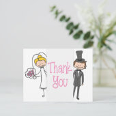 Braut und Bräutigam Vielen Dank für Ihre Hochzeitk Postkarte (Stehend Vorderseite)