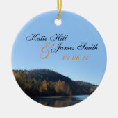 Braut-und Bräutigam-Weihnachtsverzierung Keramikornament (Vorne)